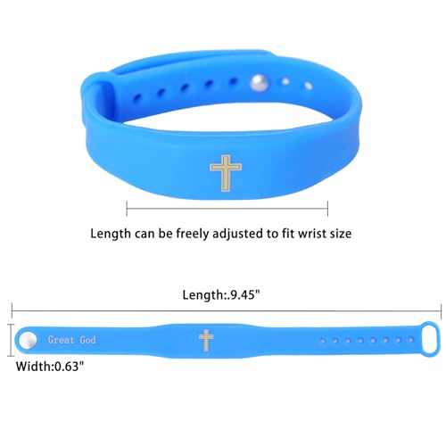 Daily Bible Verse Bracelet, jesus bracelets, Adjustable Inspirational Bracelet, christian bracelet,Christian Gift for Men and Women. - color: Blue