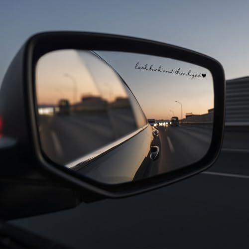 3 Pcs Look Back and Thank God Mirror Sticker, Faith Quote UV DTF Vinyl Decal Waterproof for Car Mirror, Bathroom Mirror, Laptop, Christian Inspirational Gift for Women, Friends, Loved Ones - color: Look Back_b