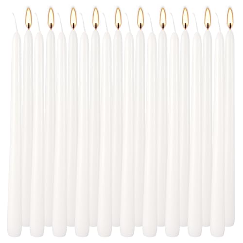Howemon 20 Pack White Taper Candles 12 Inch Tall 3/4 Inch Thick Burn 10 Hours - color: 12"20pcs-White
