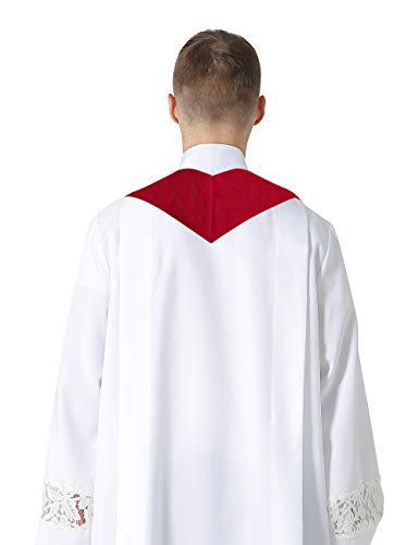 IvyRobes Unisex Adults Overlay Plain Clergy Stole 94"-4 Colors Available - color: Red
