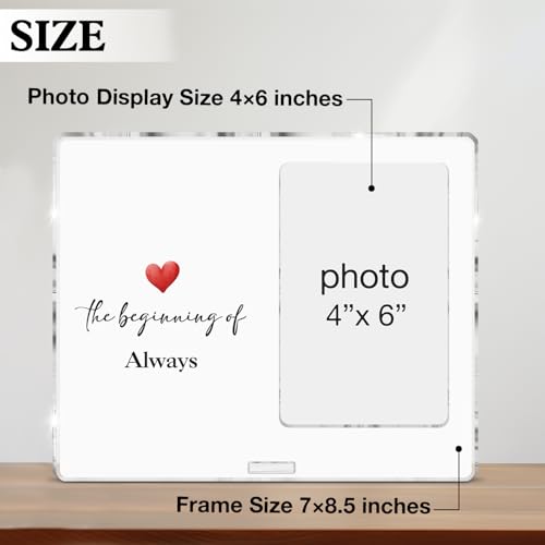 Engagement Picture Frame Gifts Ideas for Engaged Couples, Newly Engaged Gift the Beginning of Always Engagement Acrylic Picture Frames 4 x 6 Inches Photo - color: D-Engagement