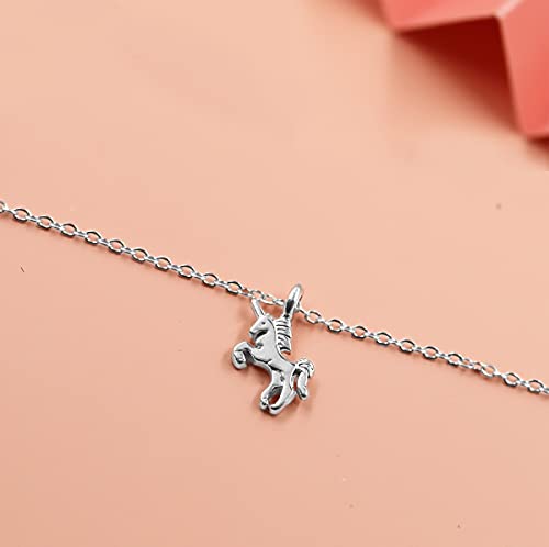 Baydurcan Silvery Necklace for Women Pendant Chain Friendship Necklace Gift - style: unicorn s