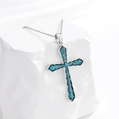925 Sterling Silver Cross Necklace for Women Religious Jewelry Christian Gifts for Mom Wife Her - color: White-13