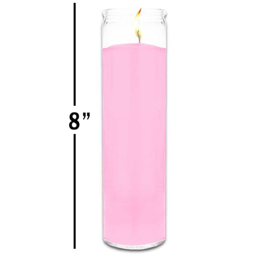 Pink Prayer Glass Candles Unscented, Bundle 3 Pack