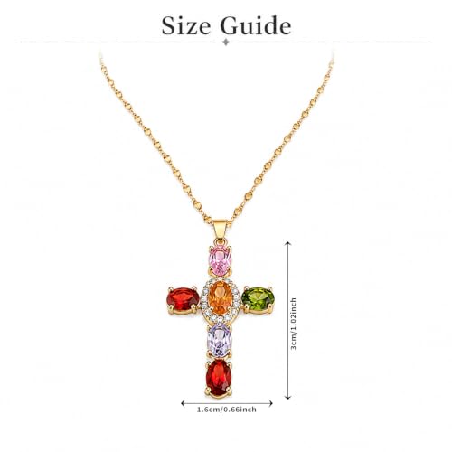 Colorful Crystal Rainbow Symbol Pendant Alloy Clavicle Necklace - color: gold