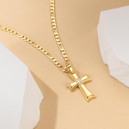AIGAMIT Cross Necklace for Men Gold Cross Necklace for Men - size: 20 inches