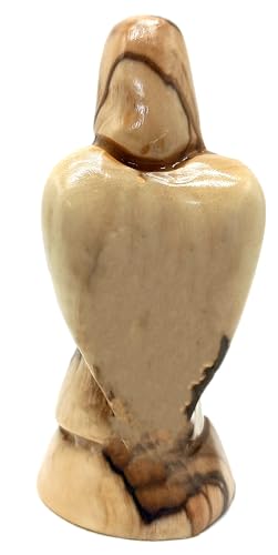 Zuluf Olive Wood Mini Praying Angel Statue (3.1") – Hand Carved Guardian Angel from Bethlehem – Christian Sympathy & Memorial Gift – Small Comfort Figurine for Prayer, Grief & Remembrance - color: 3.1" Mini Angel