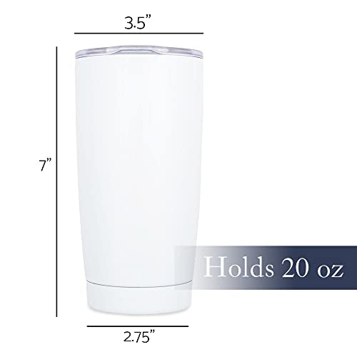 Dicksons SSTUMW-54 Classic White 20 ounce Stainless Steel Metal Travel Tumbler Mug with Lid, Not Today Satan - style: Not Today Satan
