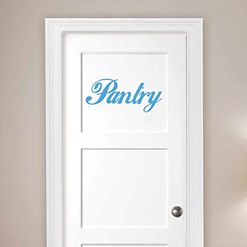 Scripty Pantry Text 11 inch Light Blue Indoor Wall Vinyl Decal - color: Light Blue, size: 11 Inches