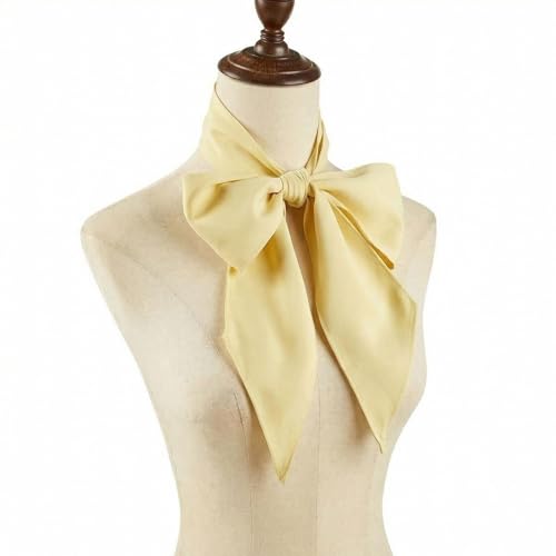 Unisex Renaissance Accessory Set with Scarf, Frilled Cravat, and Detachable Collar - color: Light Yellow