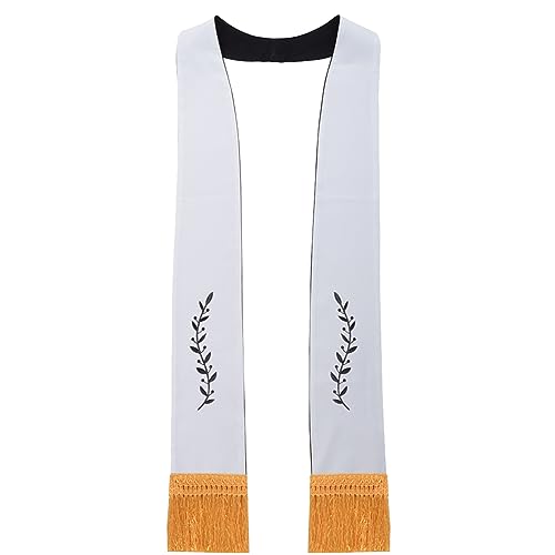 BLESSUME Church Clergy Pastor Reversible Stole - color: White and Black 5