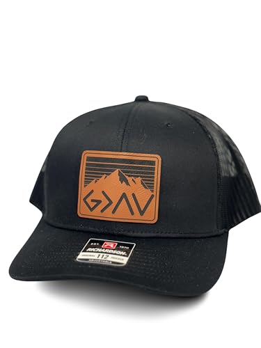 God is Greater Than The Highs and Lows Trucker Hat Women's Hat All Black Sun Hat Men Gifts for Girlfriends Cool Cap - color: All Black