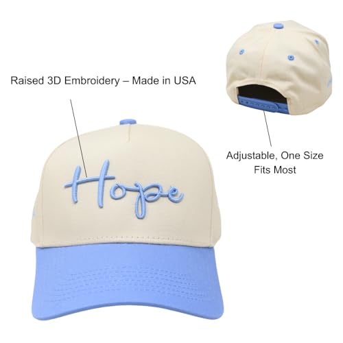 Faith Series 2-Tone Trucker Hat – Christian Faith-Based Cap with Bible Verse Detail - color: Hope | Romans 15:13 | Sky Blue