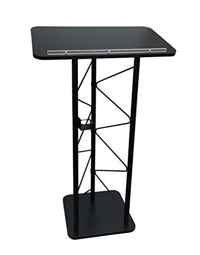 FixtureDisplays Truss Metal and Wood Podium 25" Wide Top Pulpit Lectern with A Cup Holder 11566-H