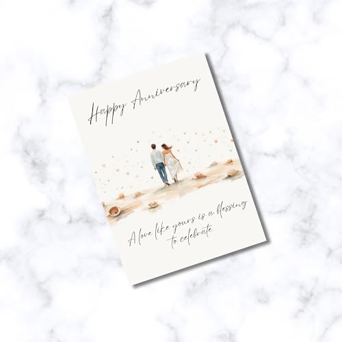 Christian Wedding Anniversary Card For Husband or Wife | Religious Wedding Milestone Anniversary Greeting Card For Couples with Inspiring Scripture and Bible Verses (A Love Like Yours Is A Blessing To Celebrate) - color: A Love Like Yours Is A Blessing To