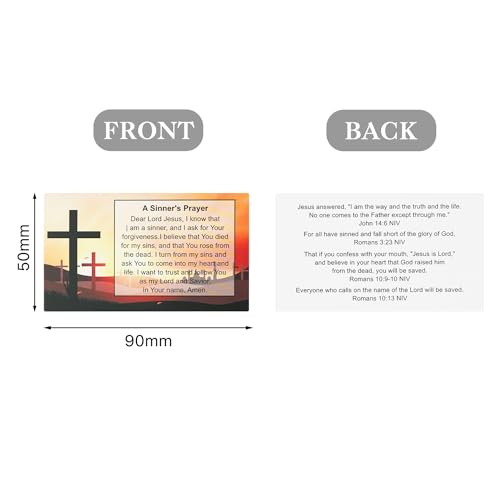 A Sinner's Prayer Pocket Scripture Cards,Mini Gospel Tract Card Plan of Salvation Cards Christian Inspirational Bible Verses Cards Prayer Postcards - color: Sinner's Prayer