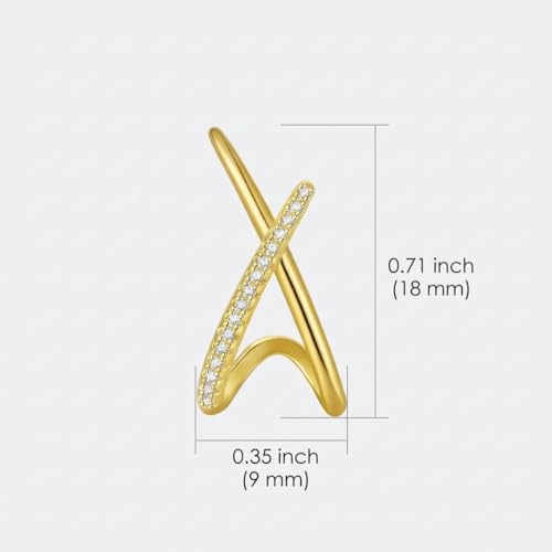 Dainty CZ Stud Hoop Earrings for Women, 14K Gold Plated Hypoallergenic Jewelry, Fashion Daily Wear Accessory, Birthday Gifts for Women - color: Gold