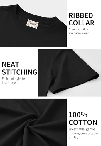 Herberton Men's Graphic T-Shirt Loose Fit Cotton Fashion Casual Streetwear Crewneck Short Sleeve Tee (S-XXL) - color: Black, size: X-Large