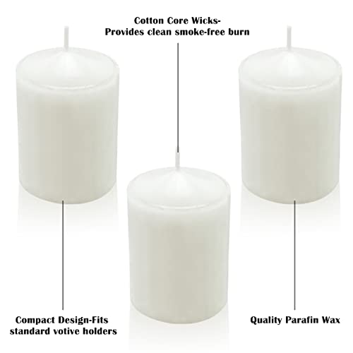 White Votive Candles, 20 Packs Unscented Wax Candles for Wedding, Party & Home (15 Hour), 1.5''D x 2.25''H - color: White
