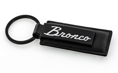 Ford Bronco Vintage Script Key Chain - color: Black/Script a