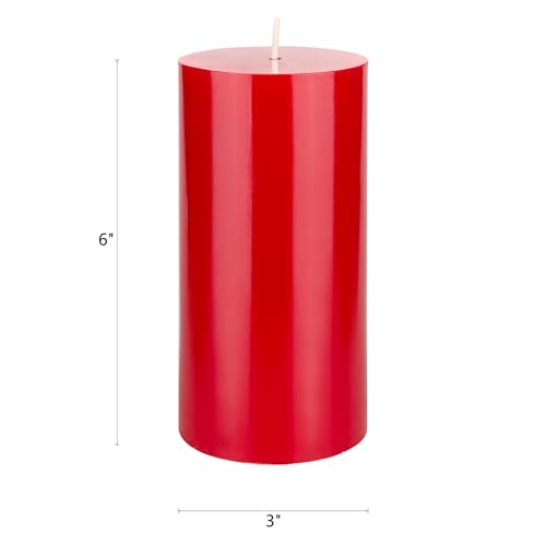 Mega Candles 1 pc Unscented Solid Red Pillar Candle, Hand Poured Premium Wax Candles 3 Inch x 6 Inch, Home Décor, Spas, Weddings, Occasions, Party, Centerpieces, Holidays, Vigils, Prayers - color: Red, size: 1 Piece