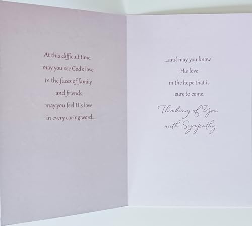 American Greetings At This Difficult Time May You See God's Love in the Faces of Family and Friends - Religious Thinking of You with Sympathy Greeting Card - Loss of Loved One