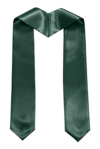 MyGradDay Plain Graduation Stole Colorful Stole for Adult Length 60",Rich in Color - color: Forest Green