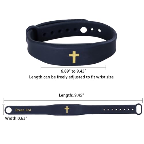Daily Bible Verse Bracelet, jesus bracelets, Adjustable Inspirational Bracelet, christian bracelet,Christian Gift for Men and Women. - color: Black