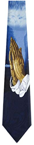 Mens Christian Themed Jesus Crosses Novelty NeckTie Ties - color: Navy