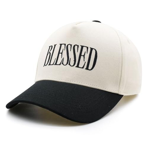 Men Women Blessed Trucker Hat Christian Baseball Cap Trendy Religious Gifts - color: Blessed-black/Beige