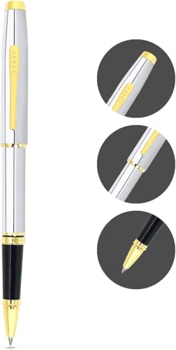 Cross Coventry Polished Chrome, Gold-Tone Rollerball Pen, Black Ink - color: Silver