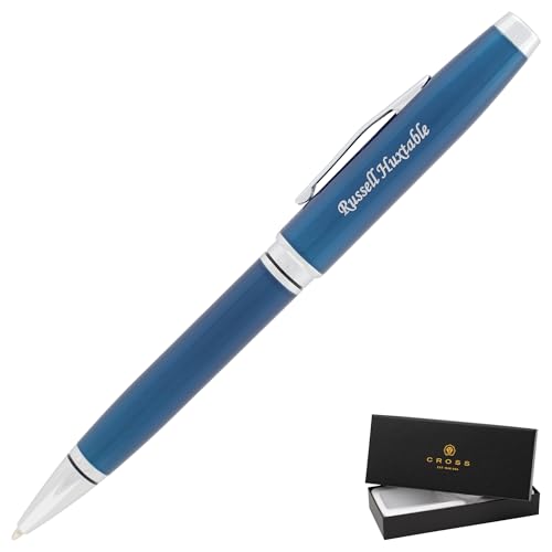 Cross Coventry Personalized Ballpoint Pen in Blue Lacquer with Chrome Trim - color: Blue