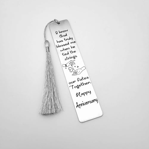 Unique Gift For Anniversary - I know God has truly blessed me when he tied the strings our fates together Bookmarks (Steel Silver) - color: Steel Silver