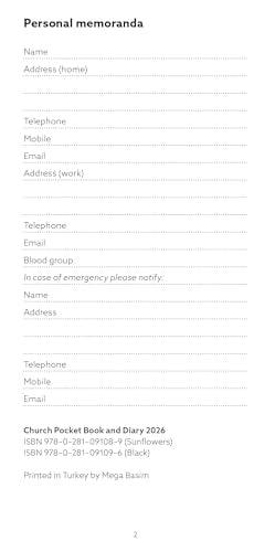 Church Pocket Book Diary with Lectionary 2026: 14-Month Christian Personal Organiser with Liturgical Calendar, Daily Scripture Readings, and Church Event Scheduler for 2026