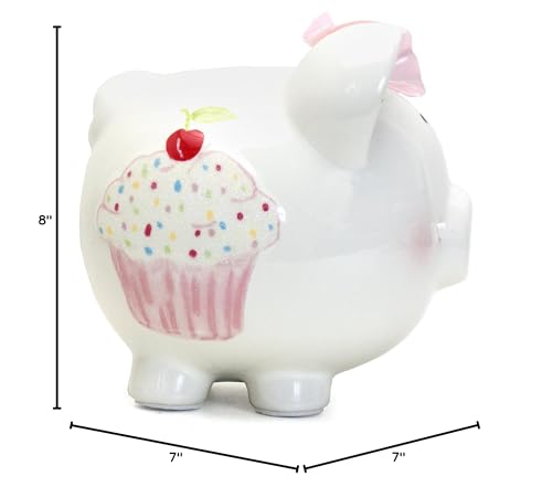Child to Cherish Ceramic Piggy Bank for Girls, Sprinkle Cupcake - color: Multicolor