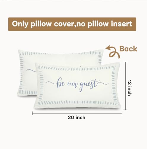 Be Our Guest Pillow Cover,Farmhouse Throw Pillow Cover 12x20 - color: White-guest