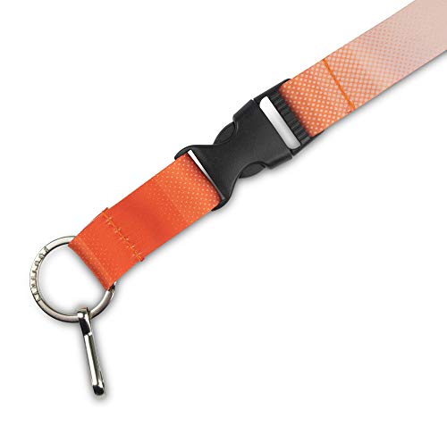 Limeloot Lanyard – Soft Neck Lanyard with Quick Release & Key Ring – ID Badge Holder & Keychain Lanyard for Men & Women - color: Orange