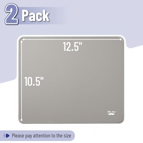 Mr. Pen- Mouse Pad with Anti-Fray Stitched Edges, 12.5"x 10.5", 2 Pack - color: Cool Gray