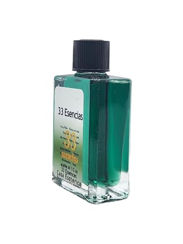 33 Essences Oil (33 Esencias Aceite) Spiritual Candle Anointing Oil by CASA ESOTERICA MAGICK SPACE 0.5 FL OZ (1 Pack)