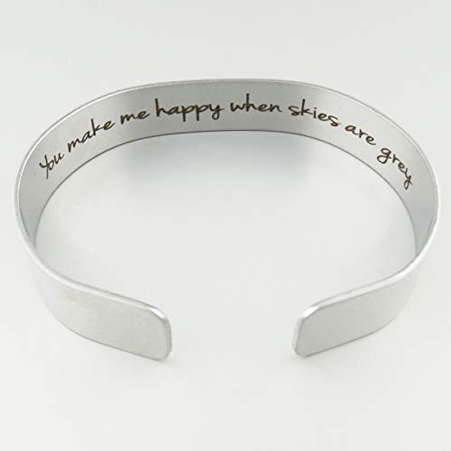 FashionJunkie4Life 925 Sterlin Silver and Stainless Steel Open Cuff Bracelet - color: You are My Sunshine - Wide