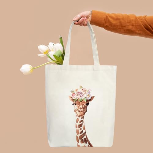 Doreen's Boutique Aesthetic Canvas Handbag Tote Bag - style: Giraffe