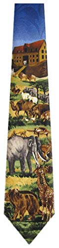 Mens Christian Themed Jesus Crosses Novelty NeckTie Ties - color: Blue Green