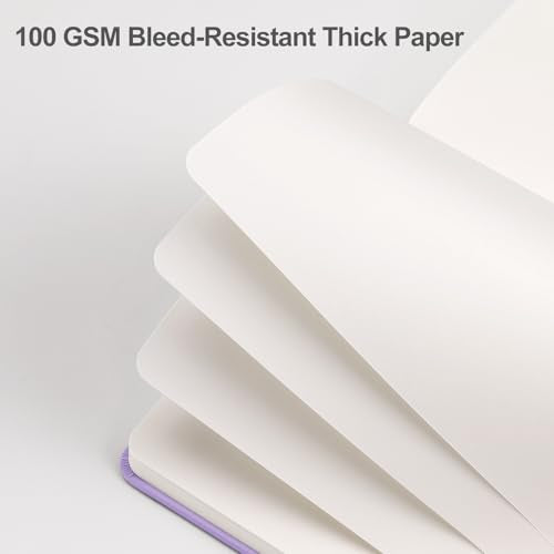 EMSHOI Blank Journal Notebook, 192 Pages, A5 Size (5.7'' x 8.3'') - color: Light Purple, style: Unlined