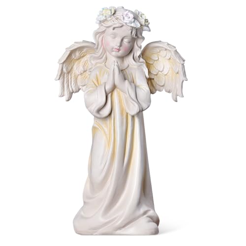 Angel Garden Statue, Memory Guardian Solar Decor with Warm Light - style: Praying Angel
