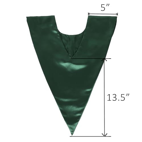 GradPlaza Unisex V Shape Church Choir Stole with Gold or White Embroidery Cross for Adults Church - color: Forest Green, style: White Cross