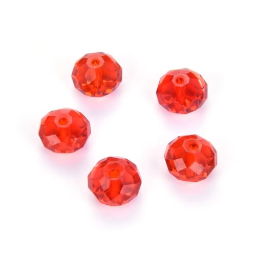 24pcs Adabele Austrian 6mm Faceted Rondelle Crystal Beads Light Siam Red - color: Light Siam/Red, size: 4mm x 6mm - 24pcs