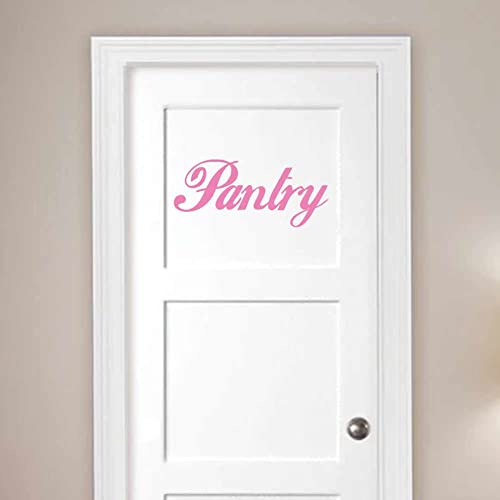 Scripty Pantry Text 11 inch Light Pink Indoor Wall Vinyl Decal - color: Light Pink, size: 11 Inches