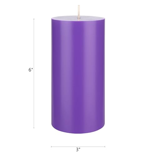 Mega Candles 1 pc Unscented Solid Lavender Pillar Candles, Hand Poured Premium Wax Candle 3 Inch x 6 Inch, Home Décor, Spas, Weddings, Occasions, Party, Centerpieces, Holidays, Vigils, Prayers - color: Lavender, size: 1 Piece