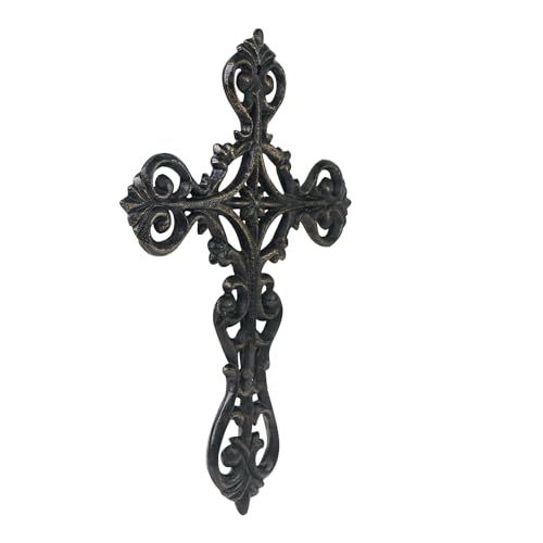 DreamsEden Metal Cross Wall Decor, Small Hanging Art Home Room Decoration, 8.5’’H - color: Antique Black
