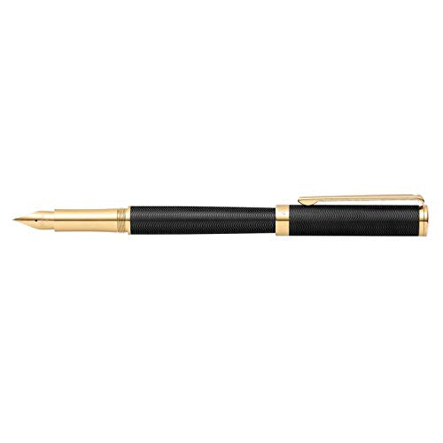 Sheaffer Intensity Engraved Matte Black Fountain Pen with Chrome Cap, Trim, and Medium Nib - color: Engraved Matte Black, style: Fountain Pen, Medium Nib
